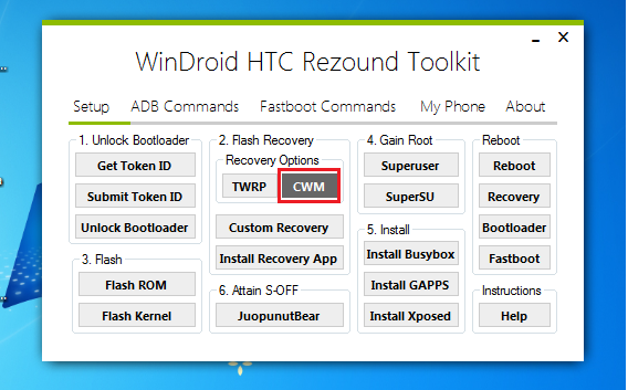 WinDroid HTC Rezound Toolkit1