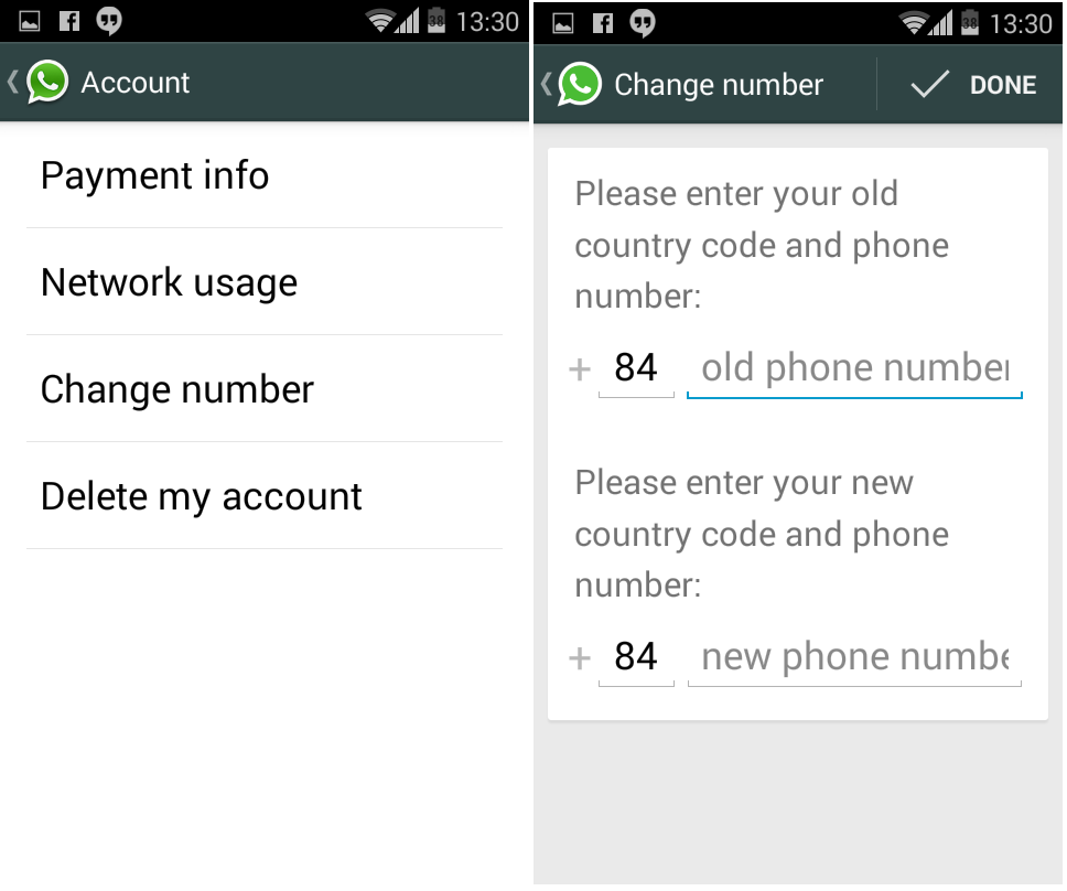 change phone number on whatsapp