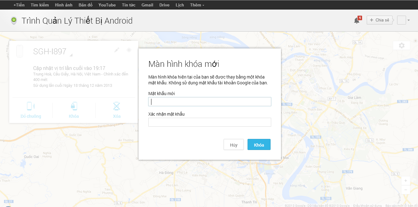 khoa dien thoai android bang android device manager