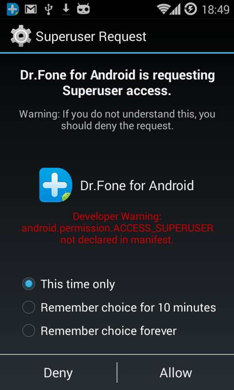 supersu allow