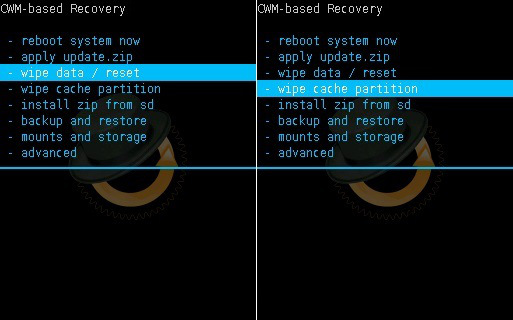 CWM wipe data cache screenshot